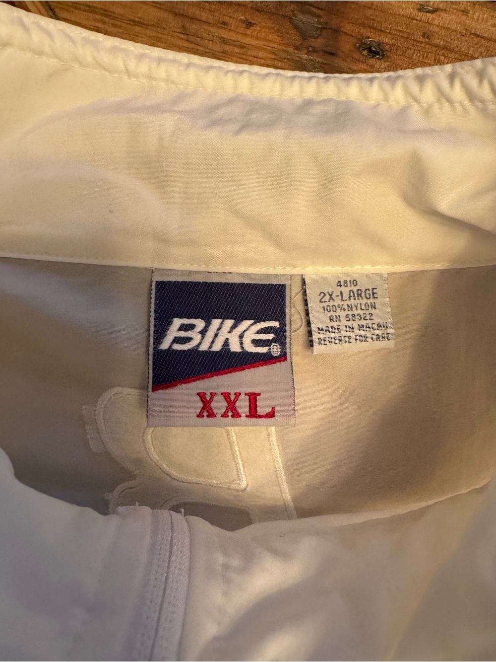 Vintage 90s BIKE Athletic White Nylon Pullover Anorak Windbreaker XXL - Picture 2 of 6